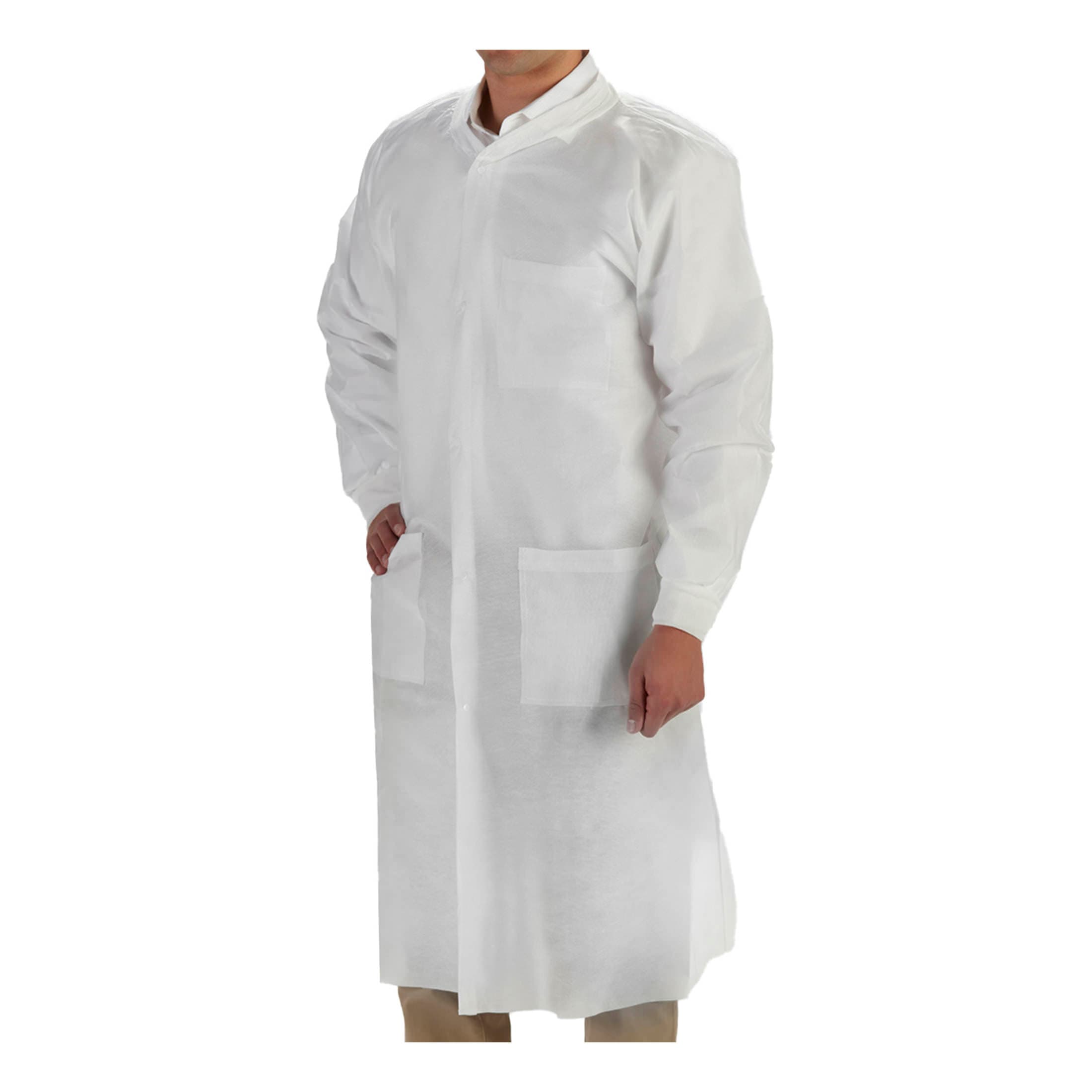 LabMates Lab Coat, White, Small - Bag of 10 - Image 1
