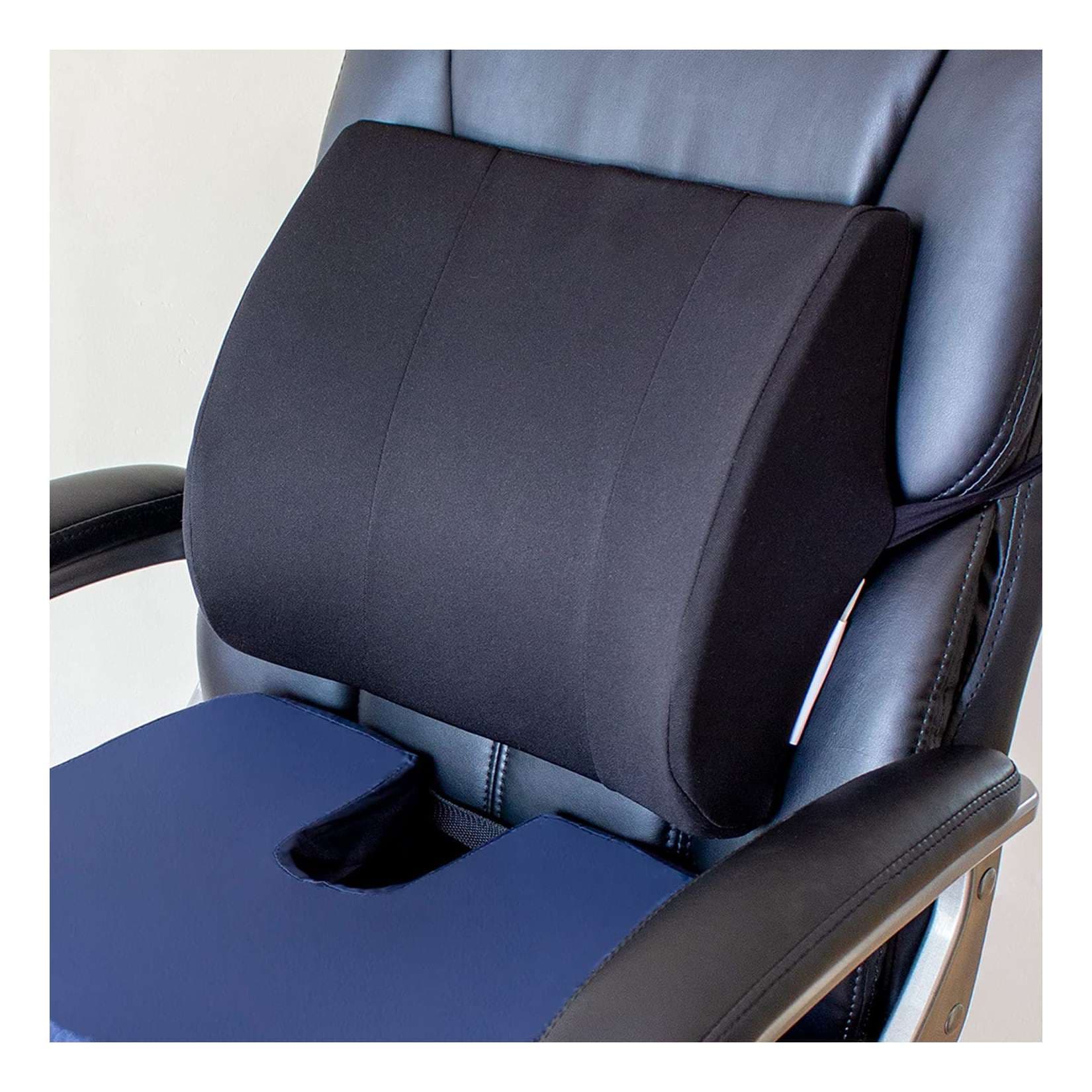 DMI Seat Cushion & Lumbar Support Pillow with Memory Foam and Strap, 14 x 13 x 3 Inch - Image 3