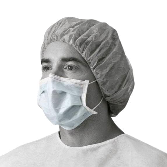Medline Astm F2100-19 Level 2 Procedure Face Masks with Ear Loops Blue - Box of 50 - Image 1