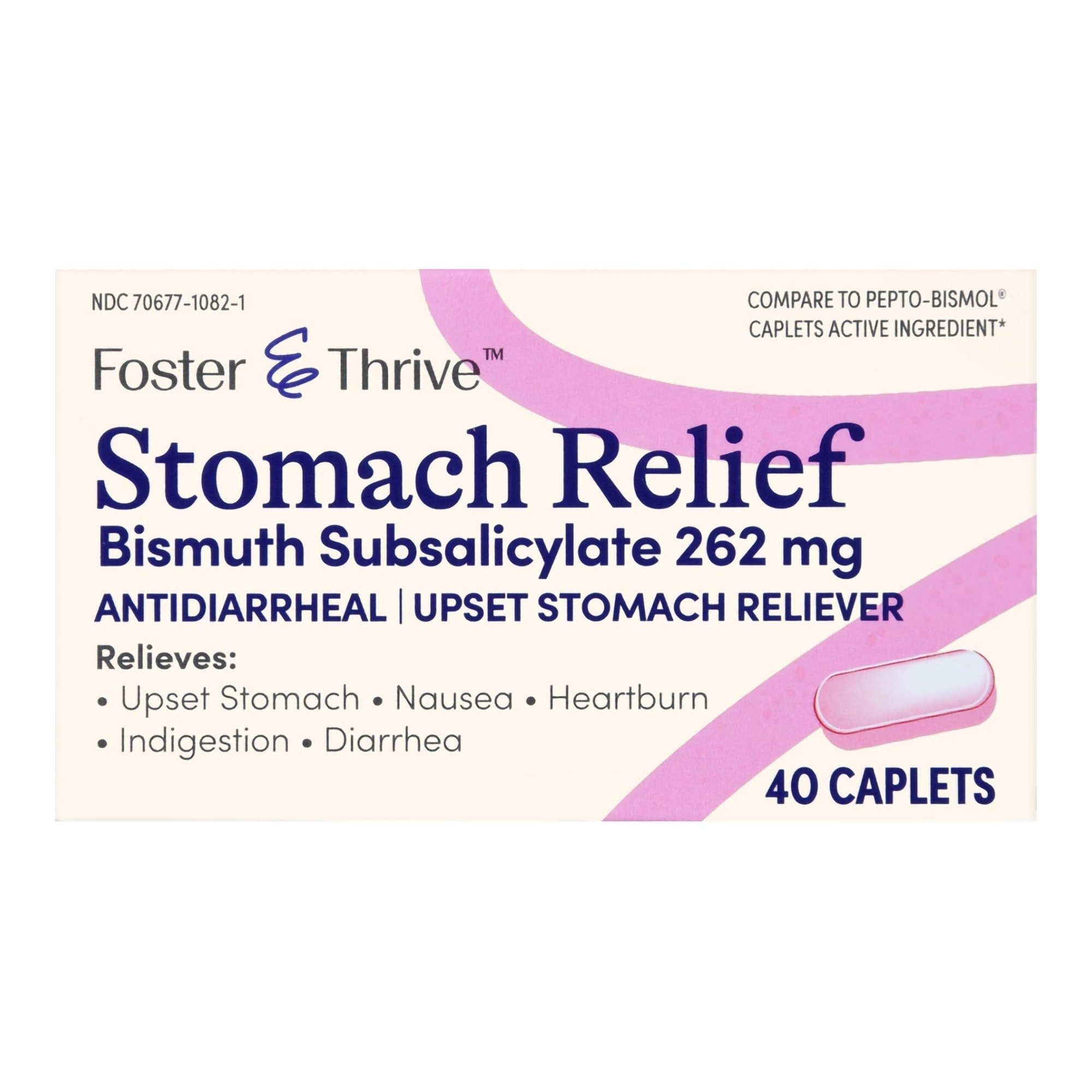 Foster & Thrive Bismuth Subsalicylate Anti-Diarrheal Caplet - 262 mg - Image 2