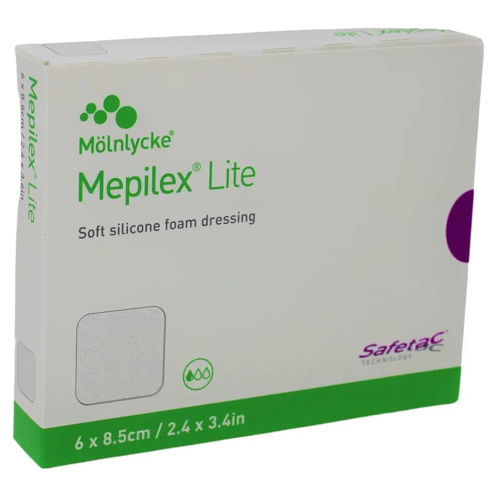 Mepilex Lite Thin Foam Dressing, 2.4 x 3.4 Inch - Box of 5 - Image 1