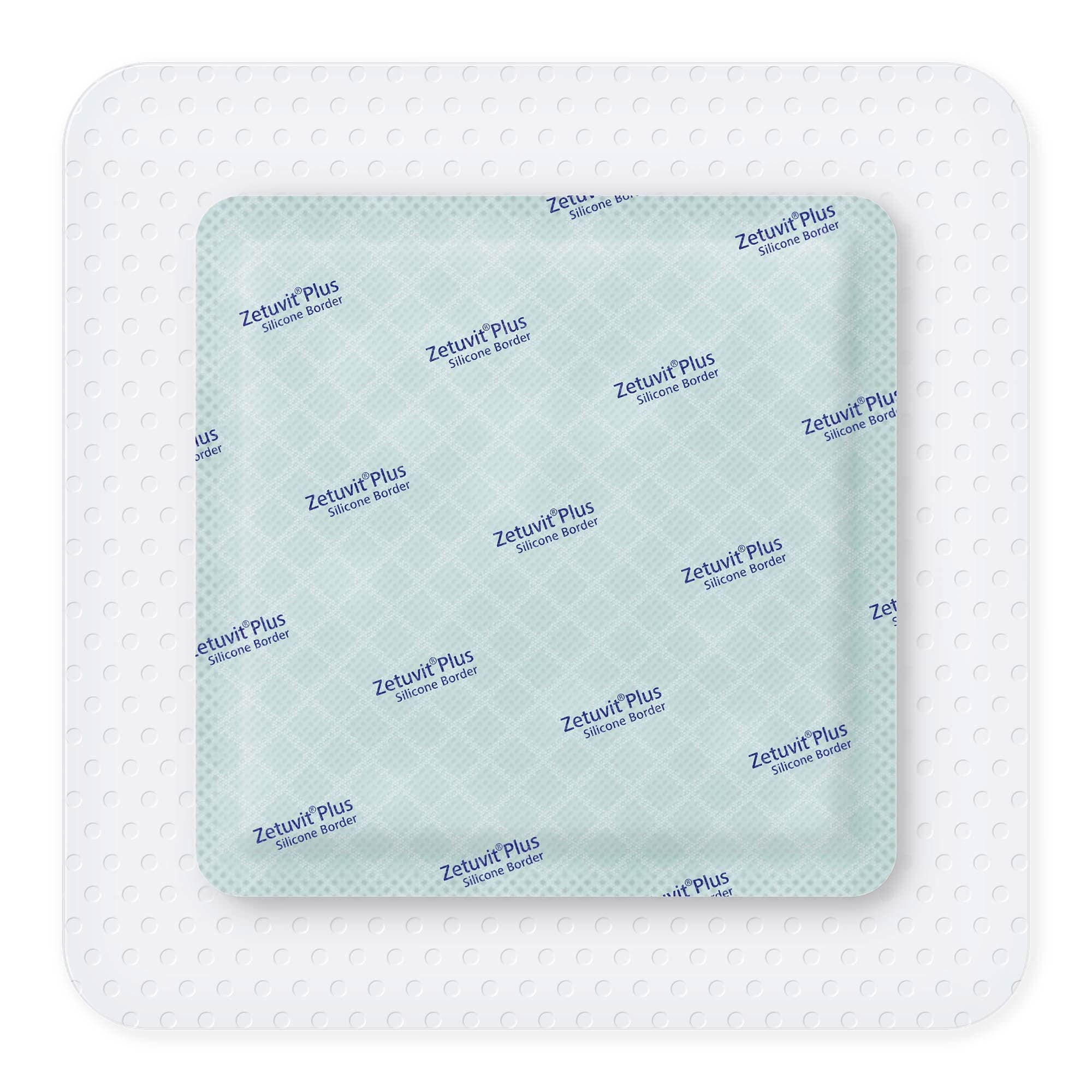 Zetuvit Plus Silicone Border Super Absorbent Dressing, 6 x 6 Inch - Each - Image 1