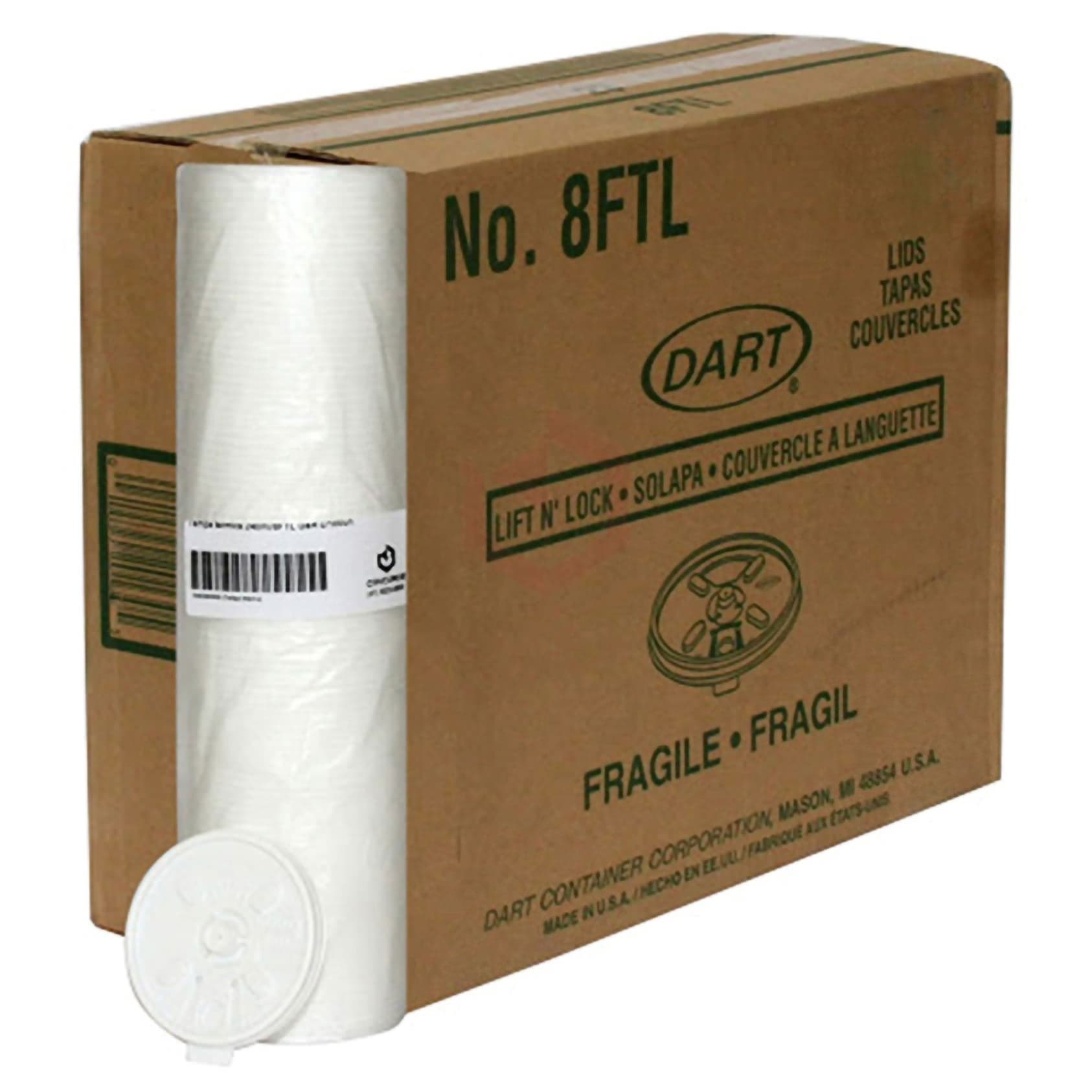 Dart 8 oz White Disposable Drinking Cup Lid - Sleeve of 100 - Image 1