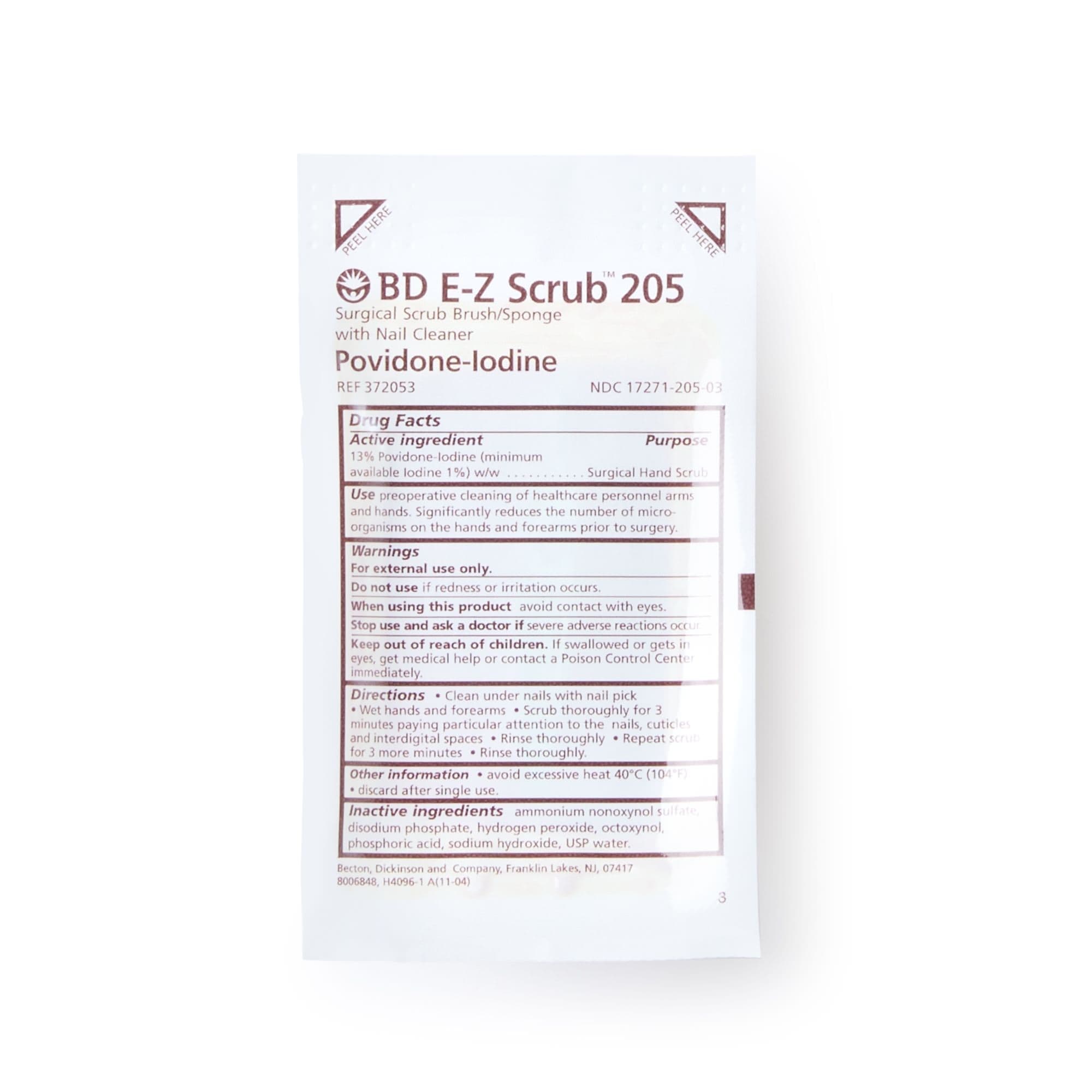 BD E-Z Scrub 205 Surgical Scrub Brush Sponge with Nail Cleaner - Image 3