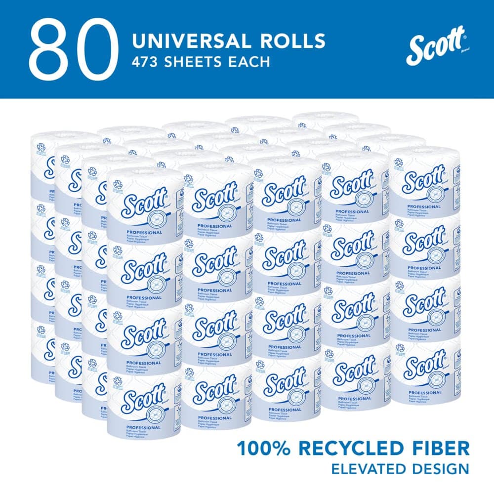 Scott White 2-Ply Standard Toilet Tissue Roll - Case of 80 - Image 2