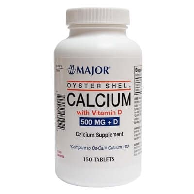 Major Pharmaceuticals Oyster Shell Calcium with Vitamin D Tablets, 500 mg