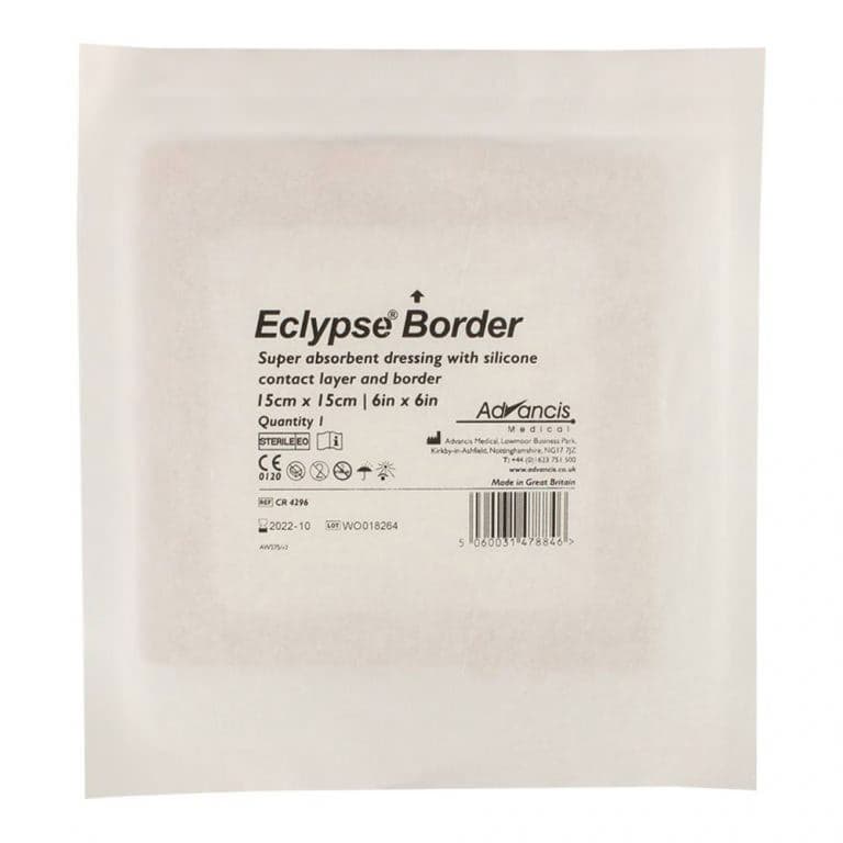 Eclypse Border Super Absorbent Dressing, Silicone, 6 x 6 Inch - Image 1