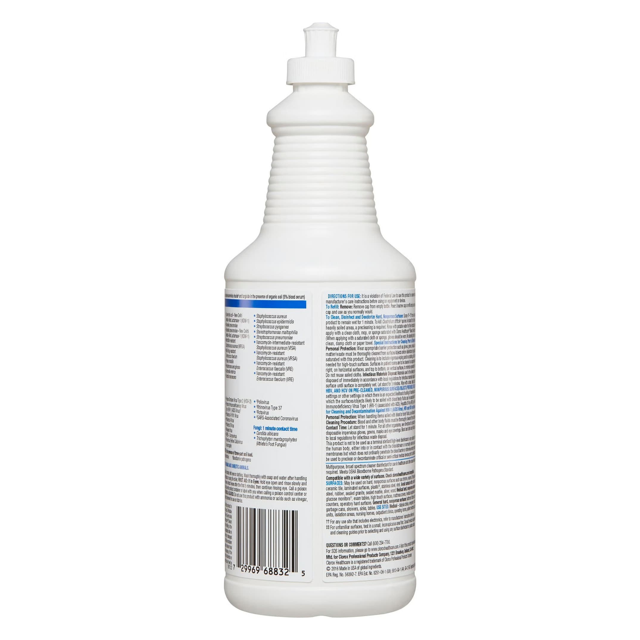 Clorox Healthcare Surface Disinfectant Cleaner Bottle Liquid NonSterile - Image 3
