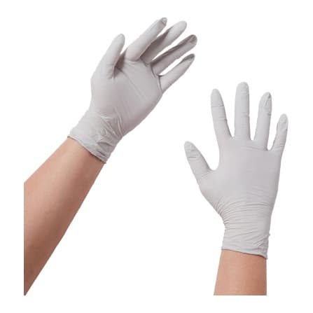 STERLING Exam Glove Gray Neutral Beaded Cuff 2 mil to 4 mil Range, Large - Box of 200 - Image 1