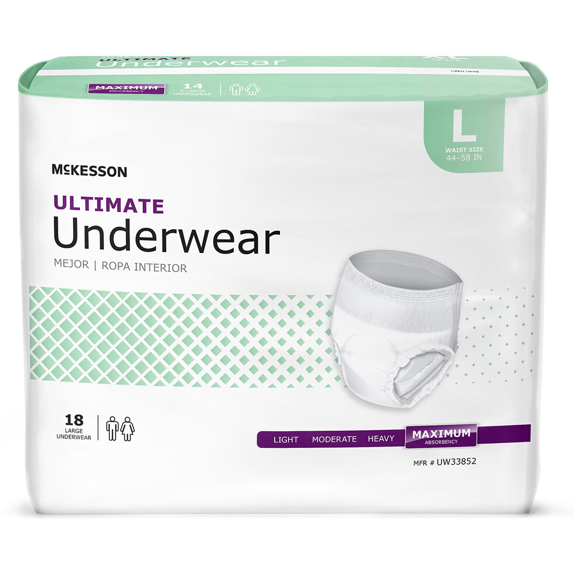 McKesson Ultimate Incontinence Underwear, Large - Bag of 18 - Image 1