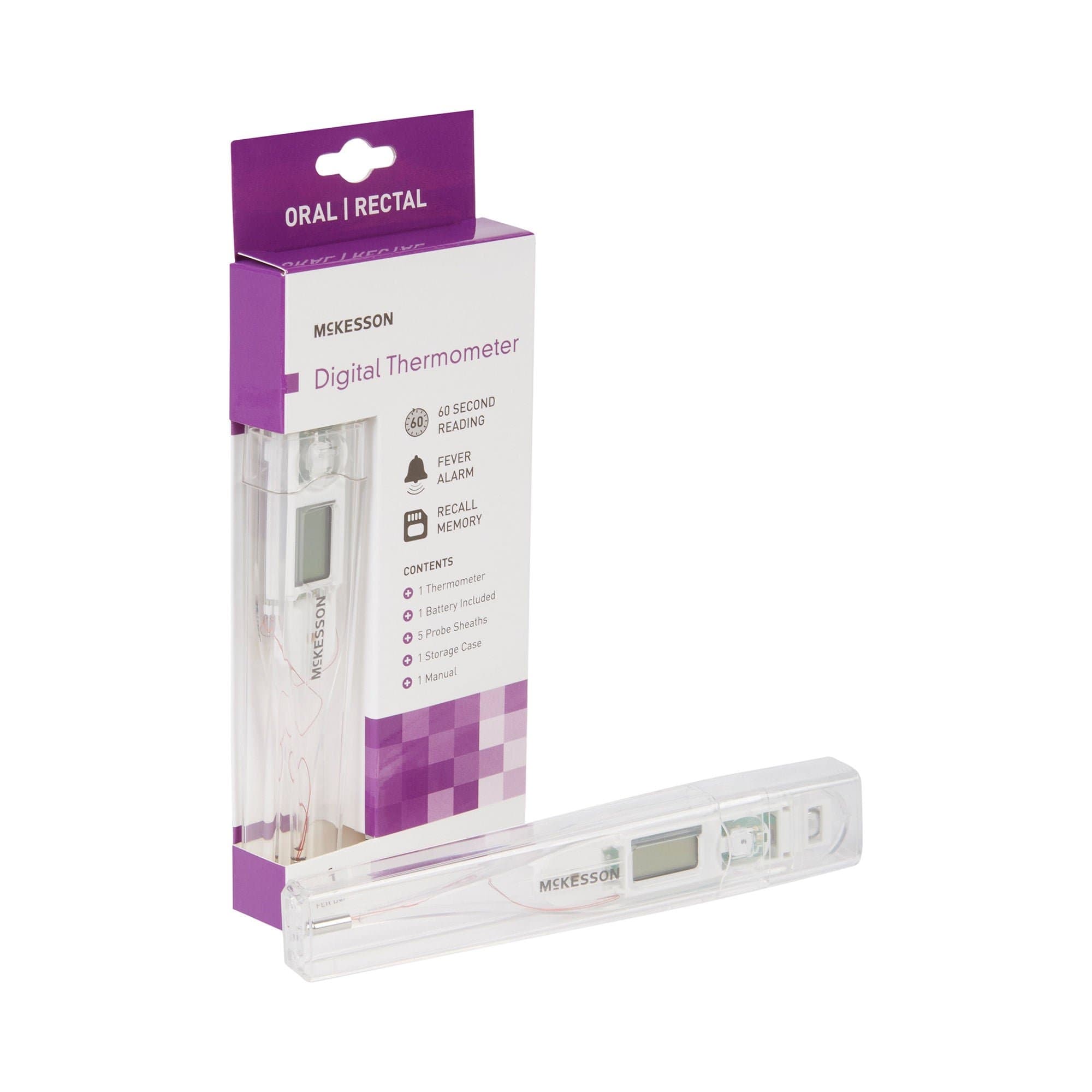 McKesson Hand-held Oral-Rectal Probe Digital Thermometer, 60 Second - Box of 20 - Image 3