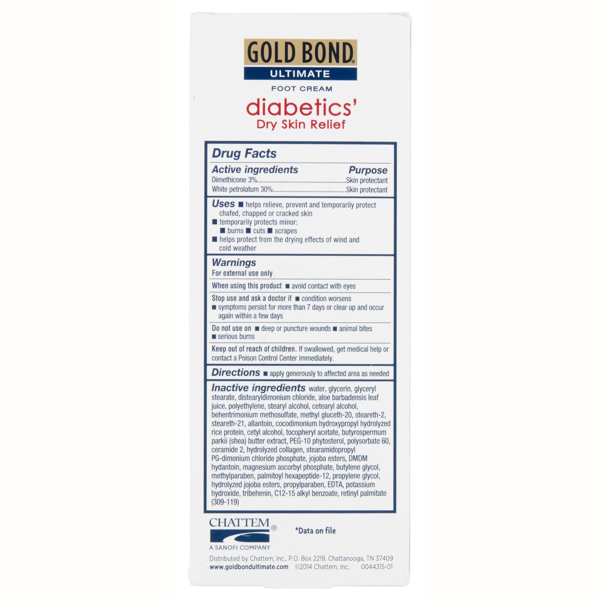 Gold Bond Ultimate Diabetics' Foot Moisturizer Cream, 3.4 oz - Image 3