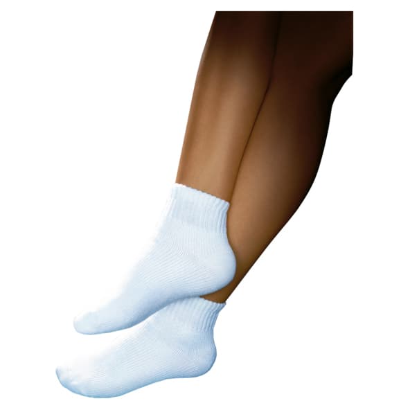 Jobst Sensifoot Diabetic Mini Crew Compression Socks, Closed Toe, White, Extra Large - Pair - Image 1