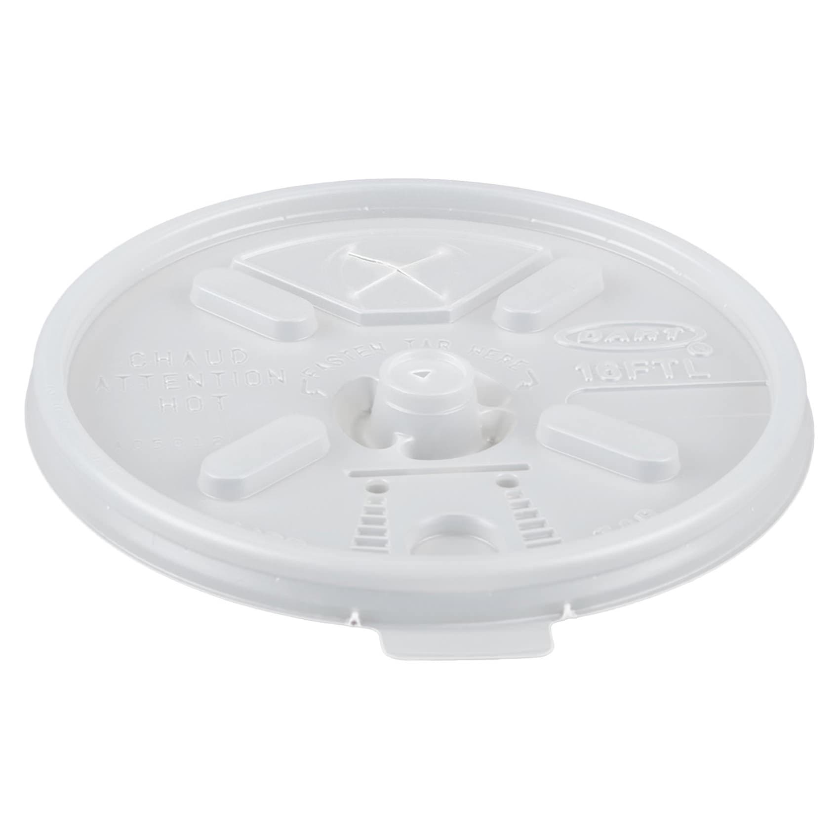 Dart 16 oz Plastic Disposable Drinking Cup Lid - Bag of 100 - Image 1
