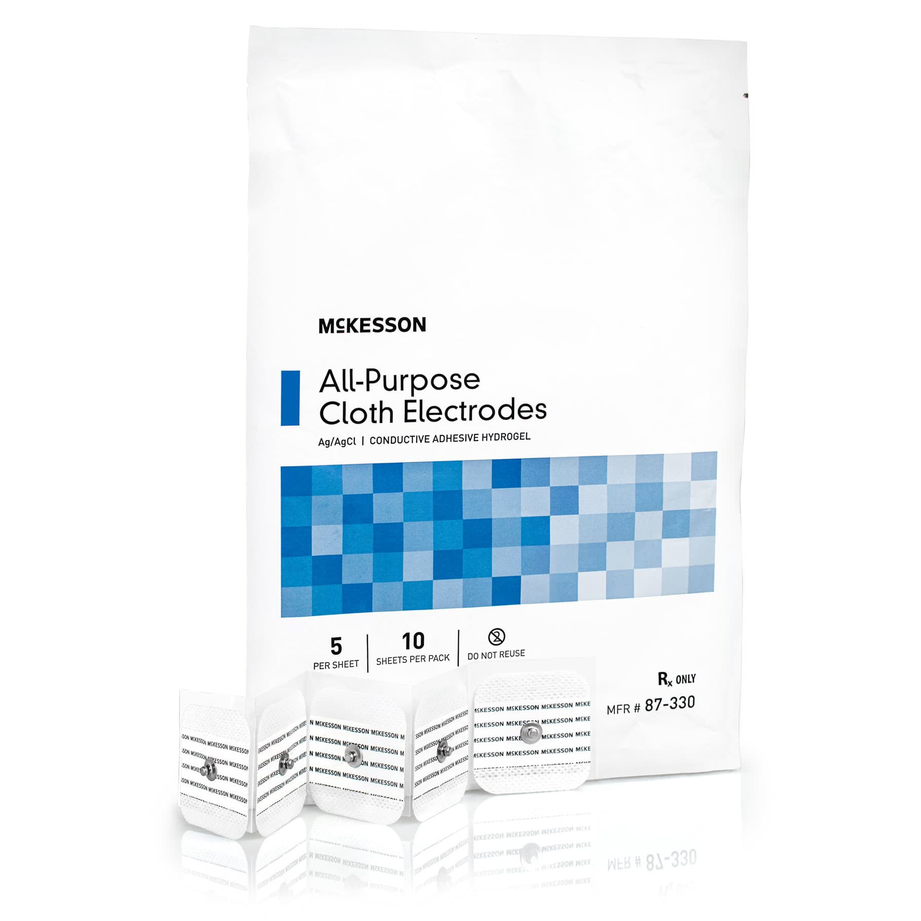 McKesson ECG Monitoring Electrode Cloth Backing Conductive Adhesive Gel, 1-3/4 x 1-3/4 Inch - Package of 50 - Image 1