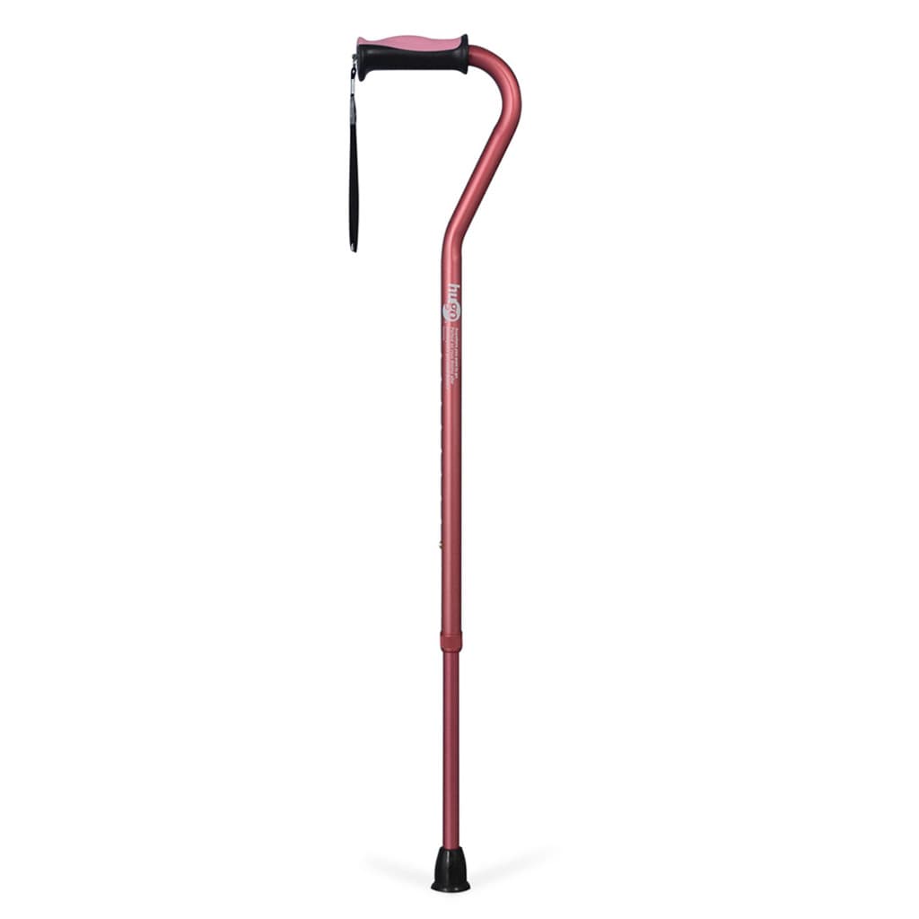 Drive Hugo Offset Walking Cane, Height Adjustable, Rose - Case of 6 - Image 1