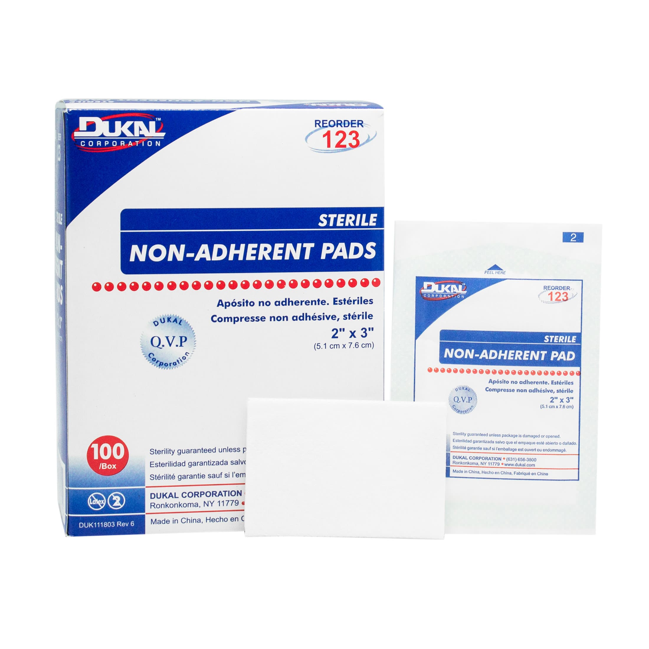 Dukal Sterile Non-Adherent Pad White Rectangle