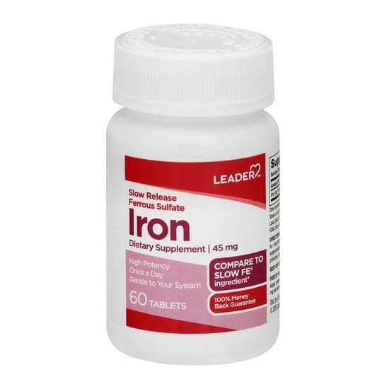 Leader Slow Iron, 45Mg Tablets - Bottle of 60