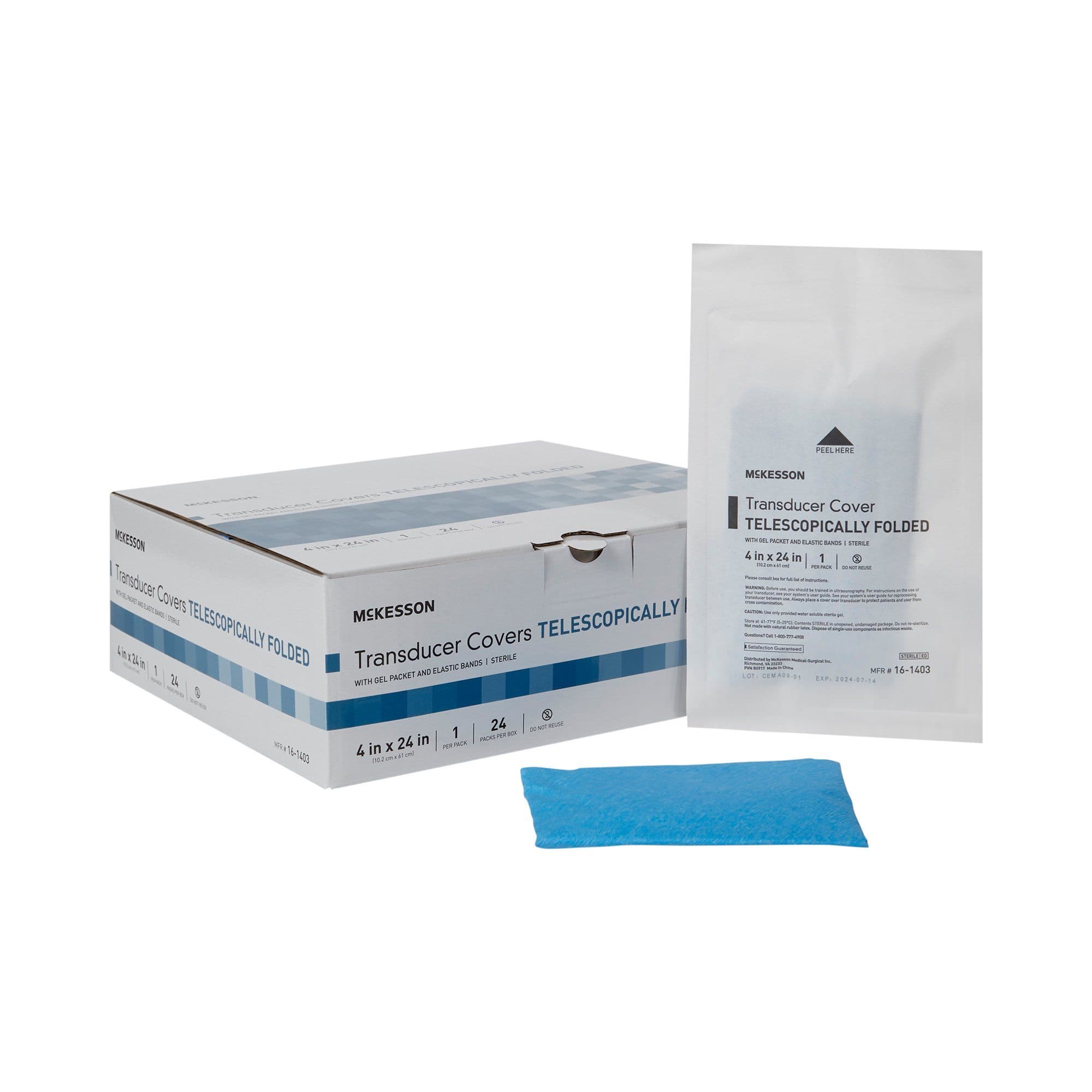 McKesson Ultrasound Transducer Cover, 4 X 24 Inch - Case of 240 - Image 1