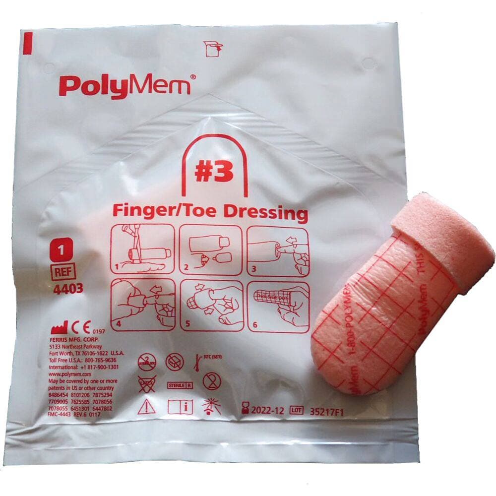 PolyMem Finger and Toe Foam Dressing, Large, 2.6 to 3.0 Inch - Each - Image 1