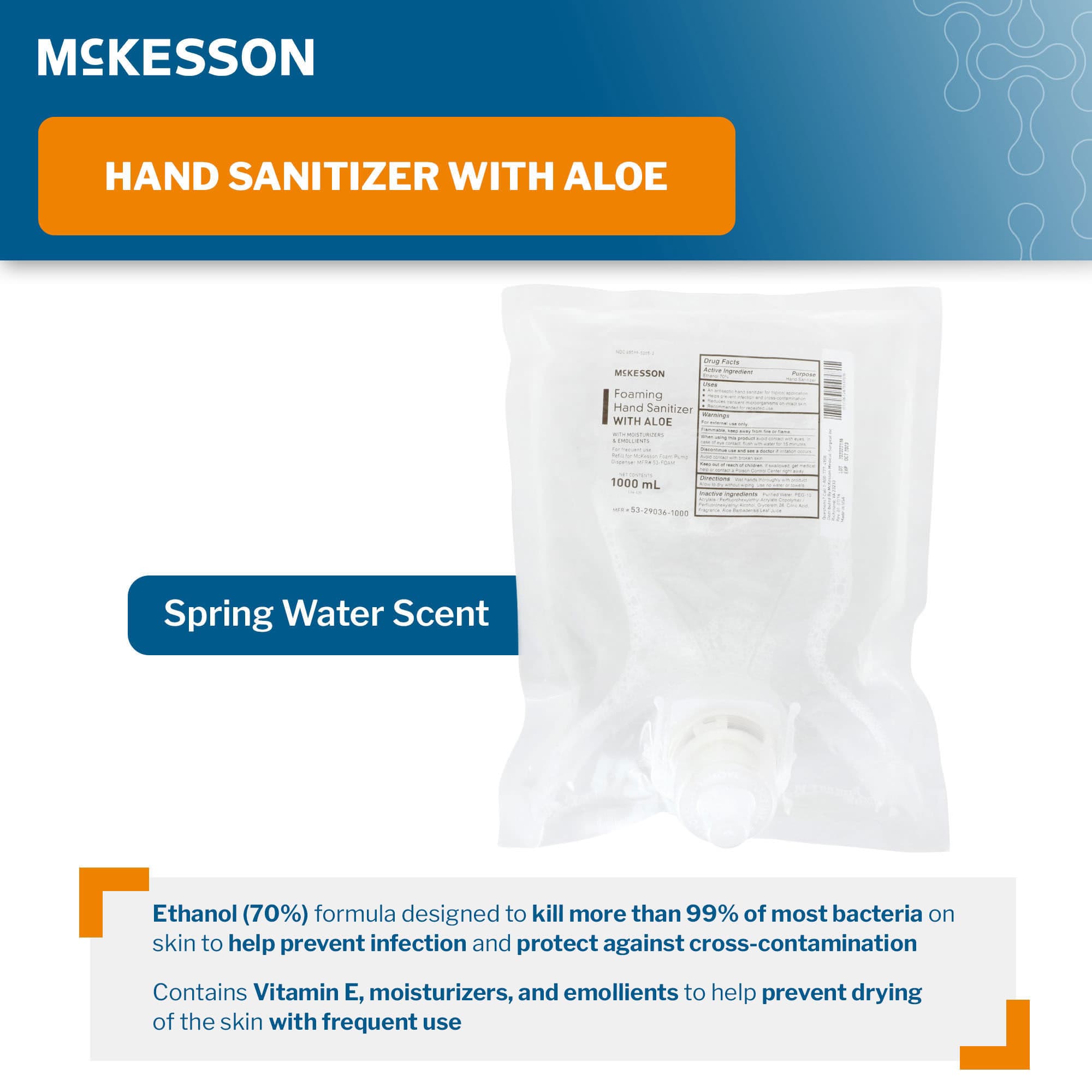 McKesson Hand Sanitizer with Aloe Dispenser Refill Bag Foaming - Image 3