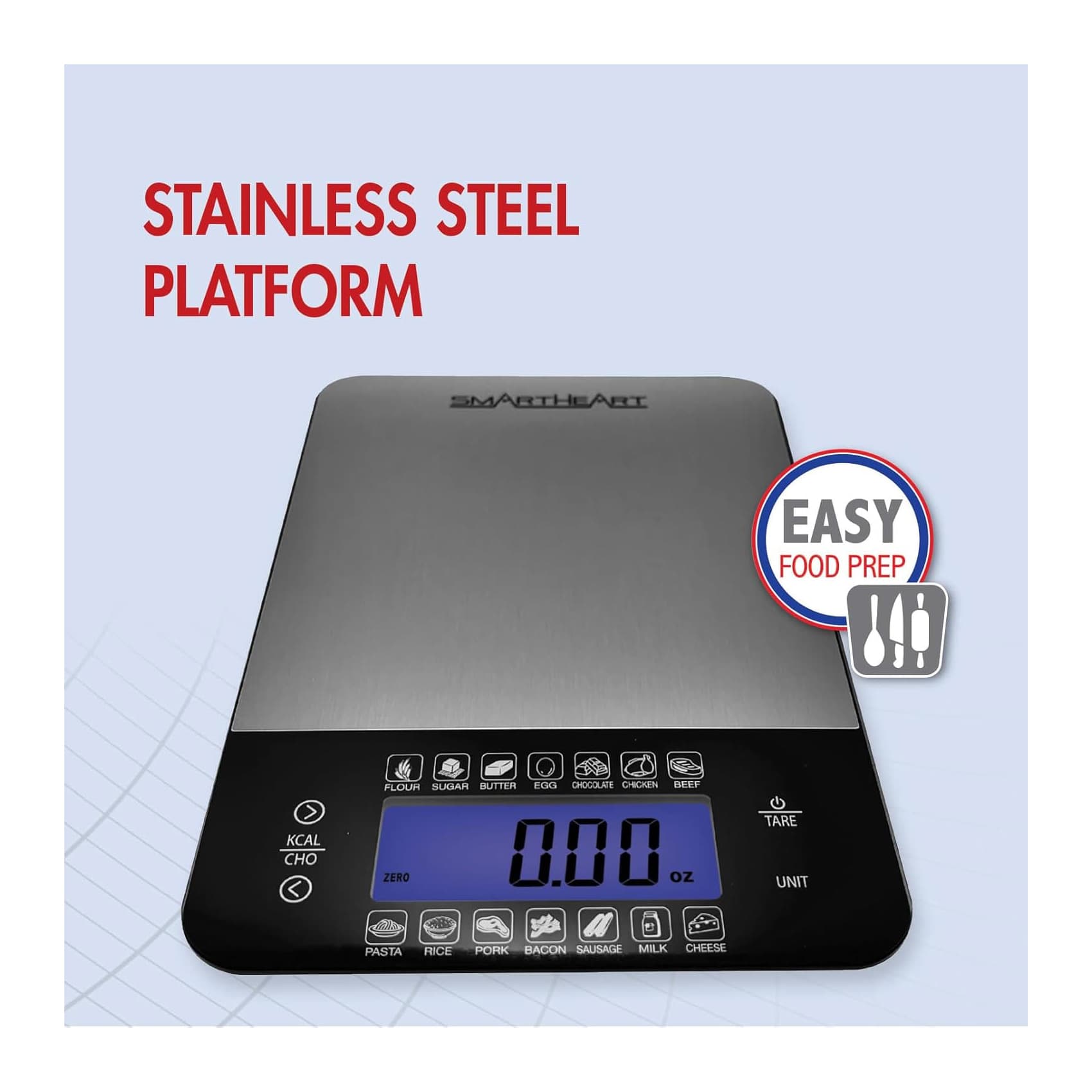 SmartHeart Digital Kitchen Food Scale with Calorie & Carb Calculator - Each - Image 3