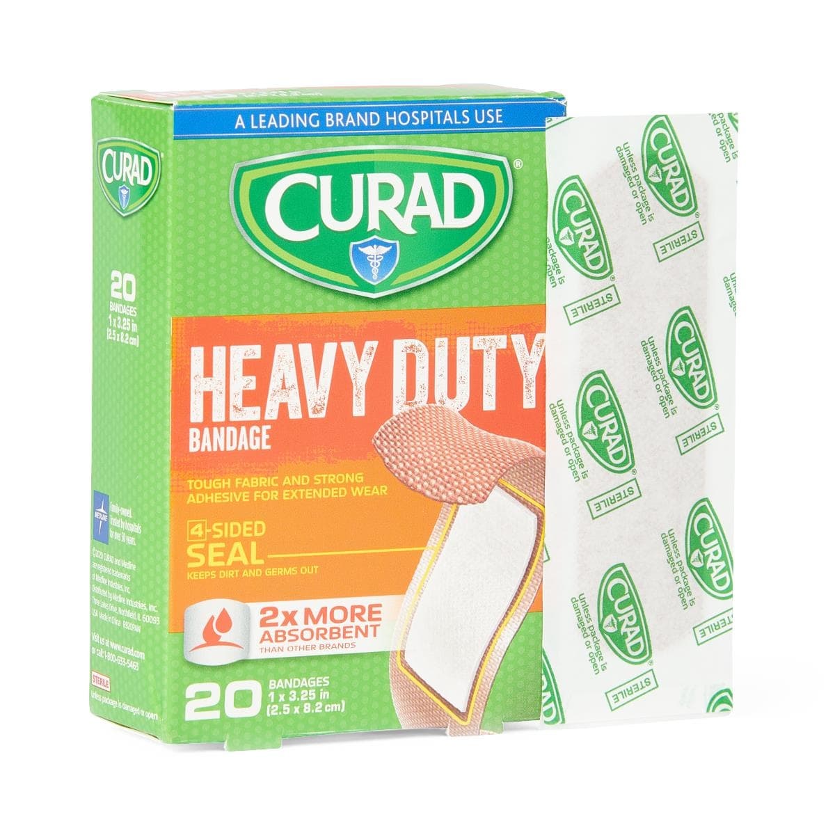 Medline CURAD Extreme Hold Bandages, 1" x 3.25" - Box of 20 - Image 1