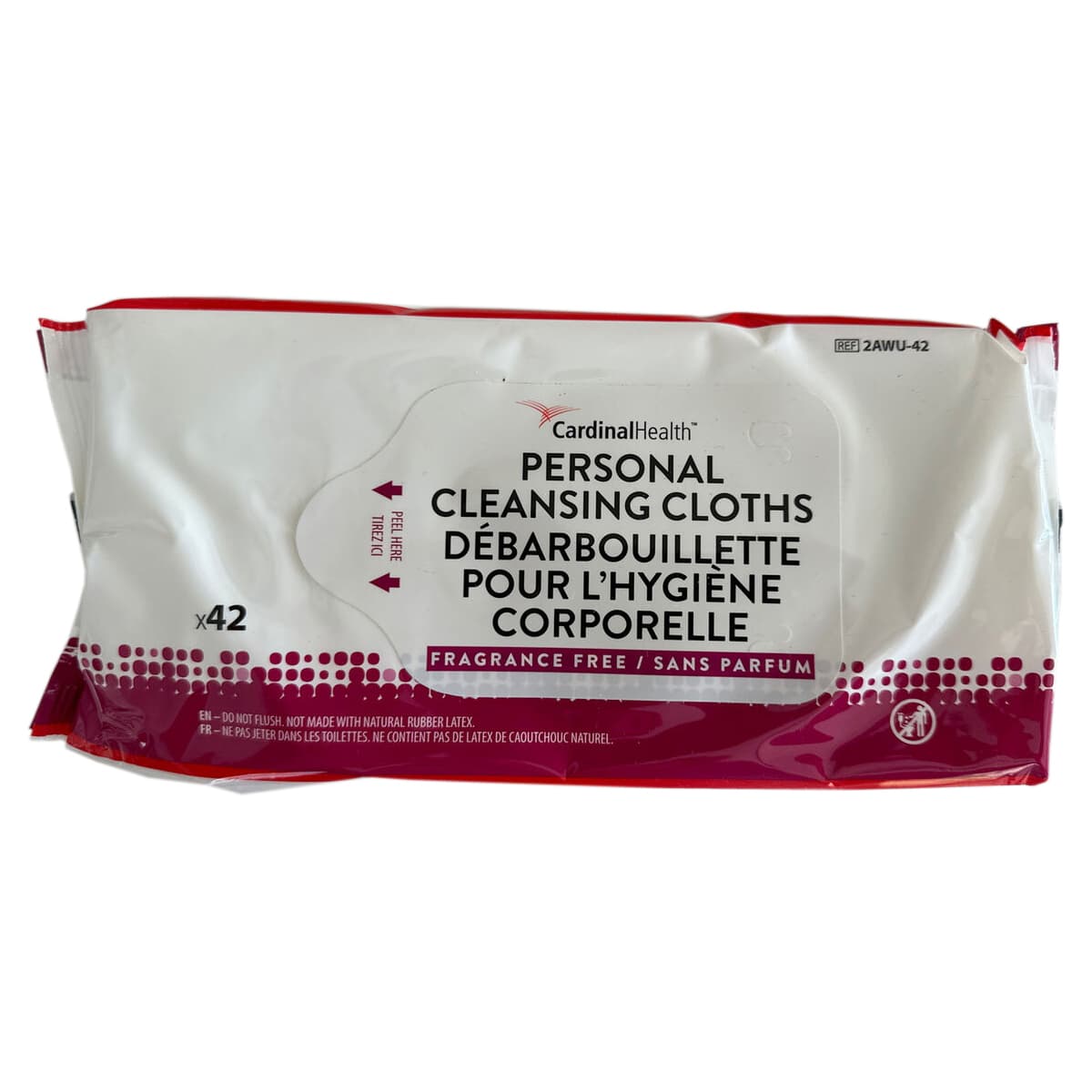 Cardinal Health Personal Cleansing Cloths, Fragrance Free - Pack of 42 Wipes - Image 1