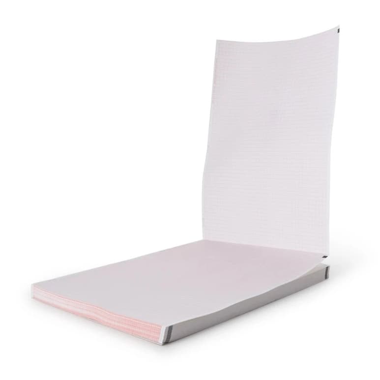 Nissha Schiller Z-Fold ECG Recording Chart Paper, Red Grid - Image 2