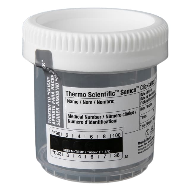 Samco Clicktainer NonSterile Specimen Container with Temperature Strip - Case of 400 - Image 2