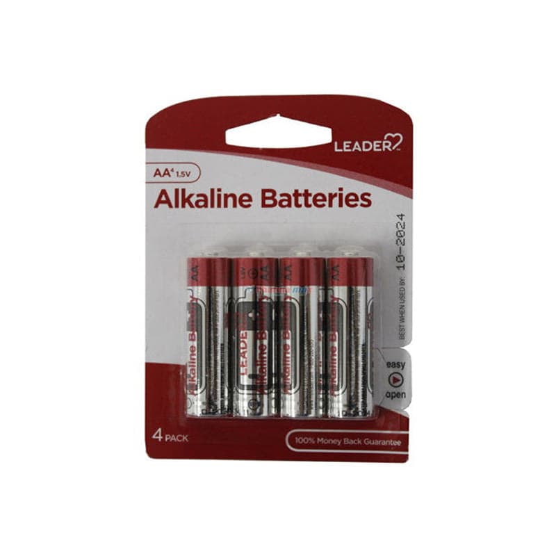 Leader Alkaline AA Batteries, 4 Count - Package of 4 - Image 1