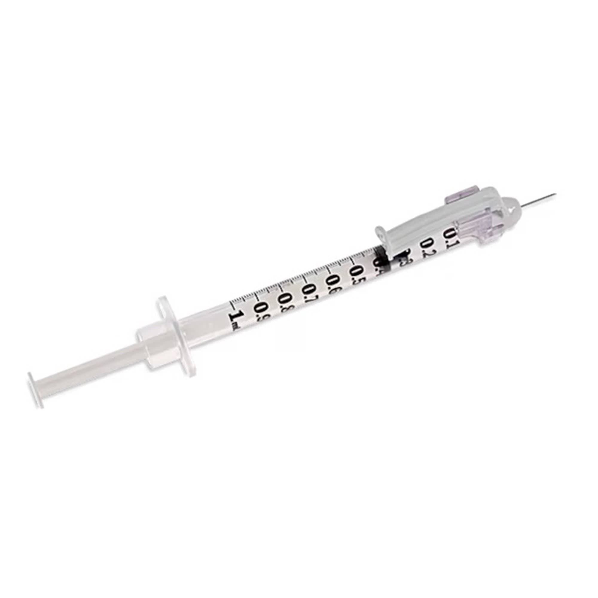 BD SafetyGlide Safety Tuberculin Syringe with Needle, 1 mL, 27G, 3/8 Inch - Box of 100 - Image 1