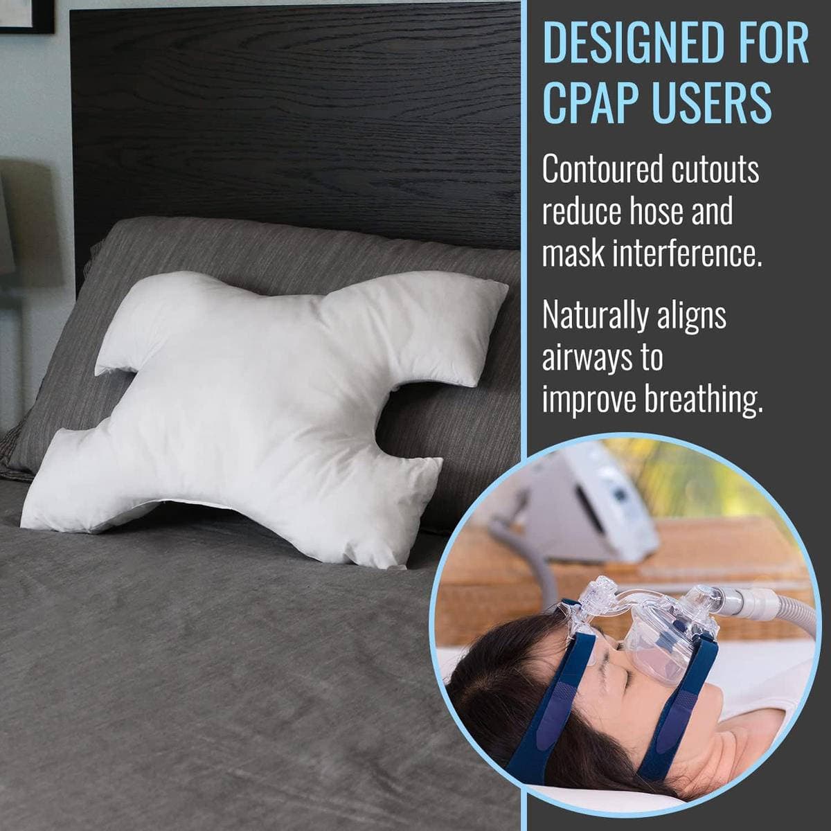 Healthsmart DMI CPAP Fiber Filled Sleep Aid Pillow, 23 x 17 x 5.25 Inch - Each - Image 2