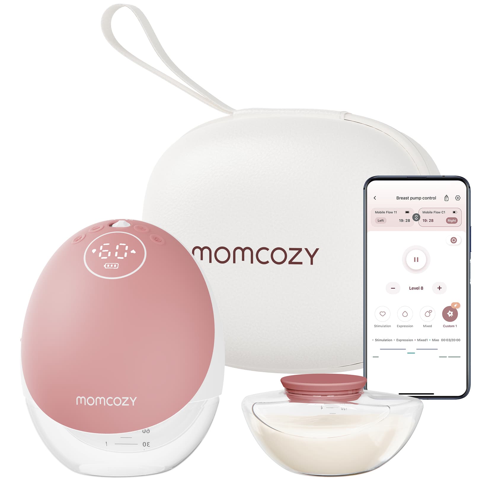 Momcozy M9 Mobile Flow Electric Breast Pump, Hands Free - Each - Image 1