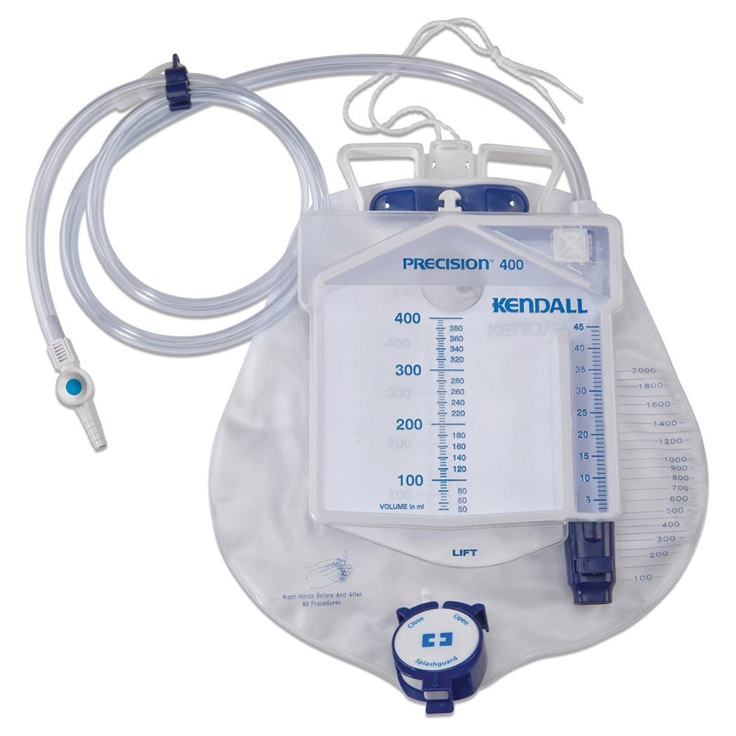 Dover Urine Meter Drainage Bag with 60 Inch Tubing, Luer Lock, 400 ml - Each - Image 1