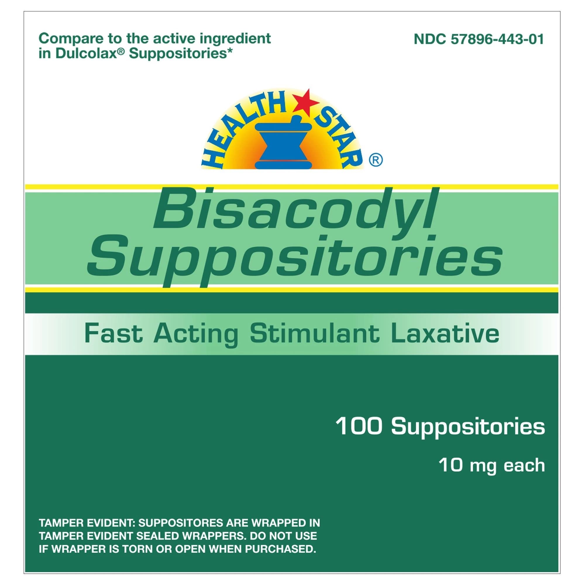Health Star Bisacodyl Laxative Suppository Box, 10 mg - Case of 1200 - Image 1