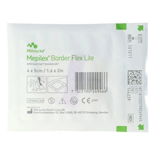 Mepilex Border Flex Lite Dressing, 1.6 x 2 Inch - Each - Image 1