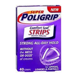 Denture Adhesive Super Poligrip Comfort Seal Strips - Box of 40 - Image 1