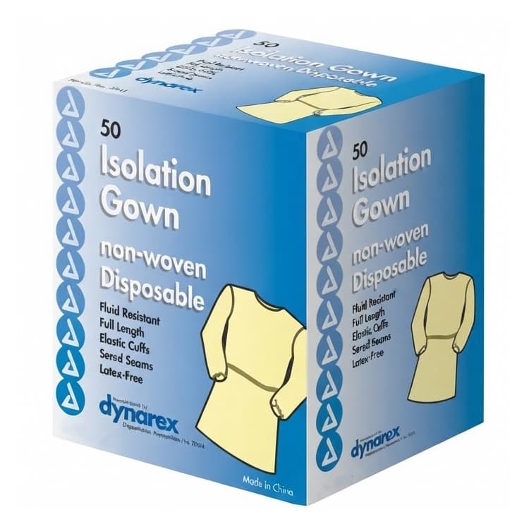 Dynarex Yellow Isolation Gown with Ties