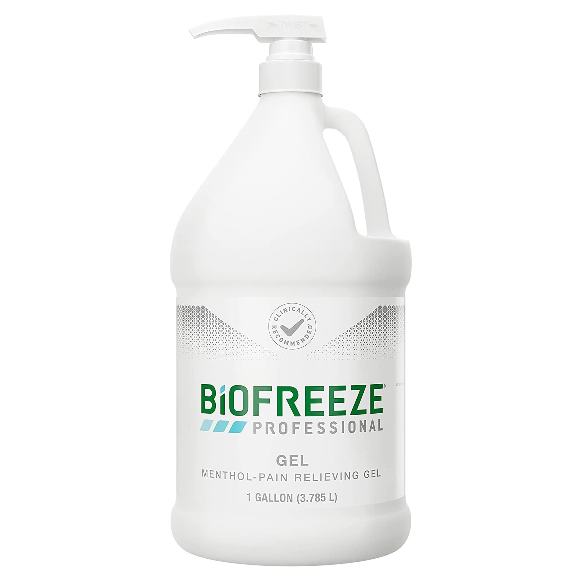 Biofreeze Professional Pain Reliever Gel with Pump Original Green, 1 Gallon - Case of 4 - Image 1