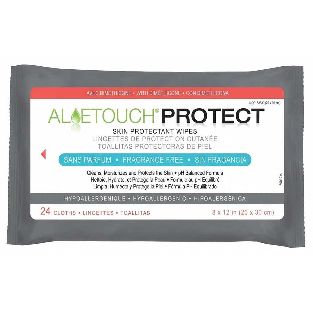 AloeTouch PROTECT Barrier Cream Wipes, Unscented - Box of 24 - Image 1