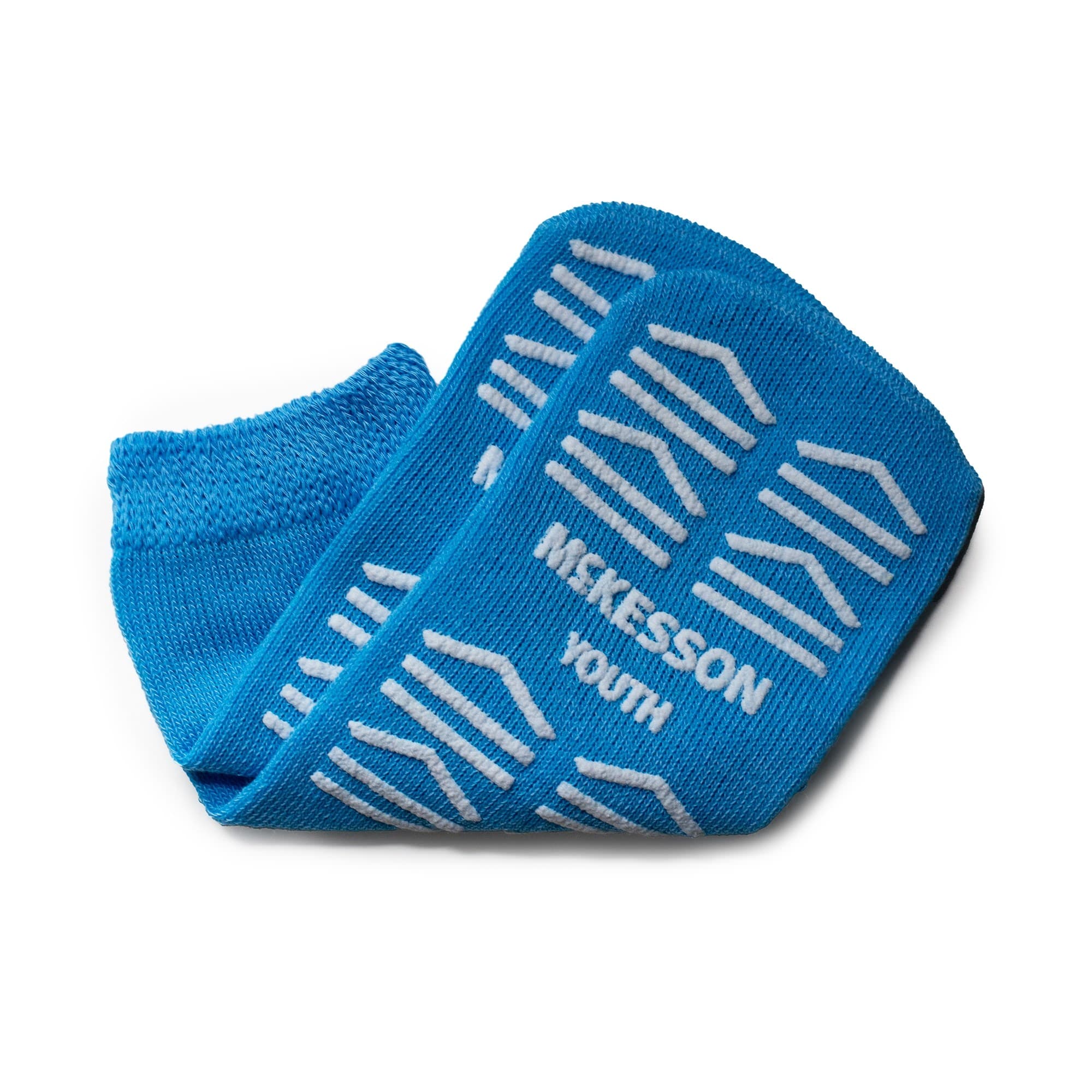 McKesson Unisex Youth Slipper Socks, Light Blue, Double Tread - Case of 48 - Image 1