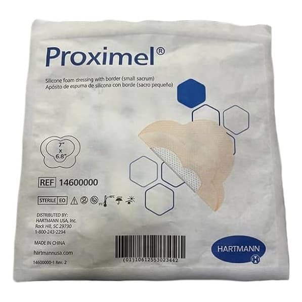 Proximel Small Sacrum Silicone Foam Dressing, 6-4/5 x 7 Inch - Each - Image 1