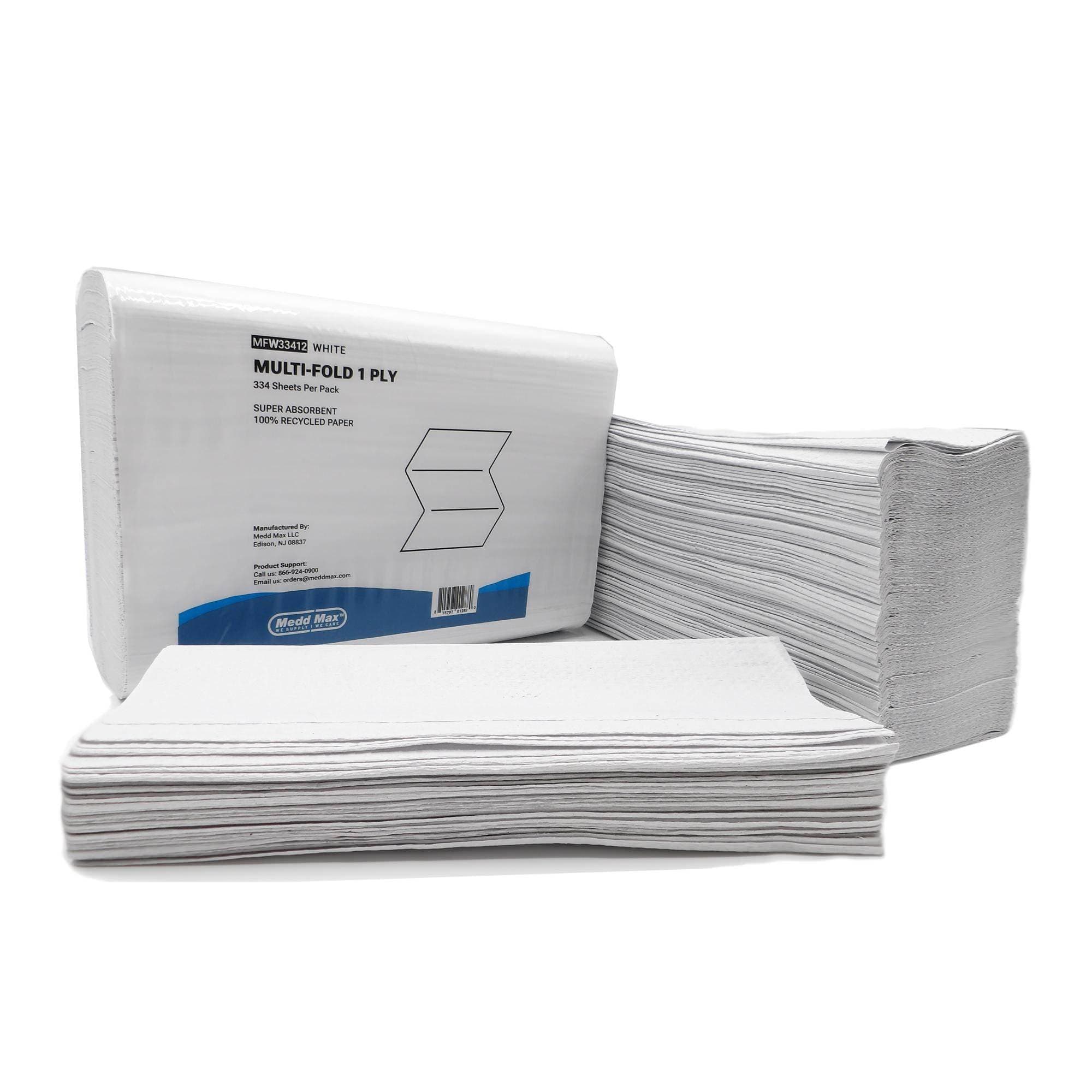 Medd Max Multi-Fold Paper Towel, White, 8.5 X 9 Inch - Case of 12