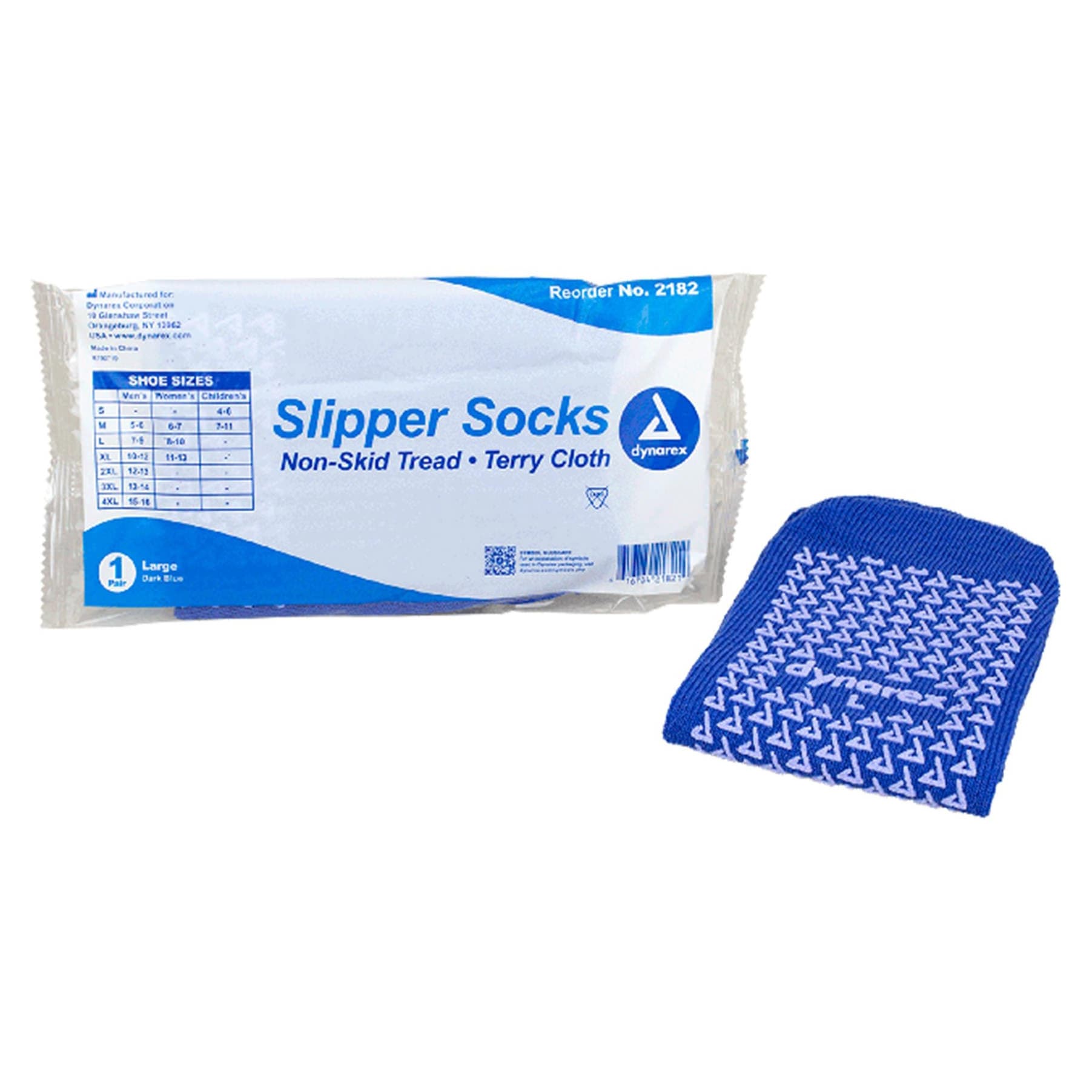 Soft Sole Ankle High Slipper Socks, Large, Blue - Case of 48 - Image 1