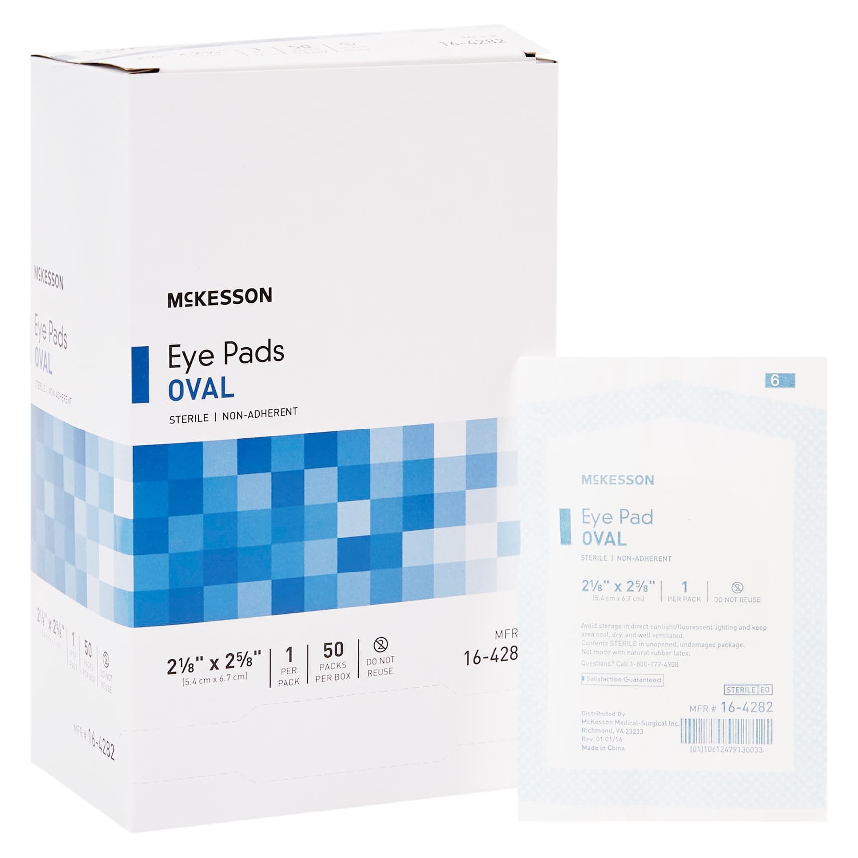 McKesson Oval Eye Pads, 2-1/8 x 2-5/8 Inch - Box of 50 - Image 1