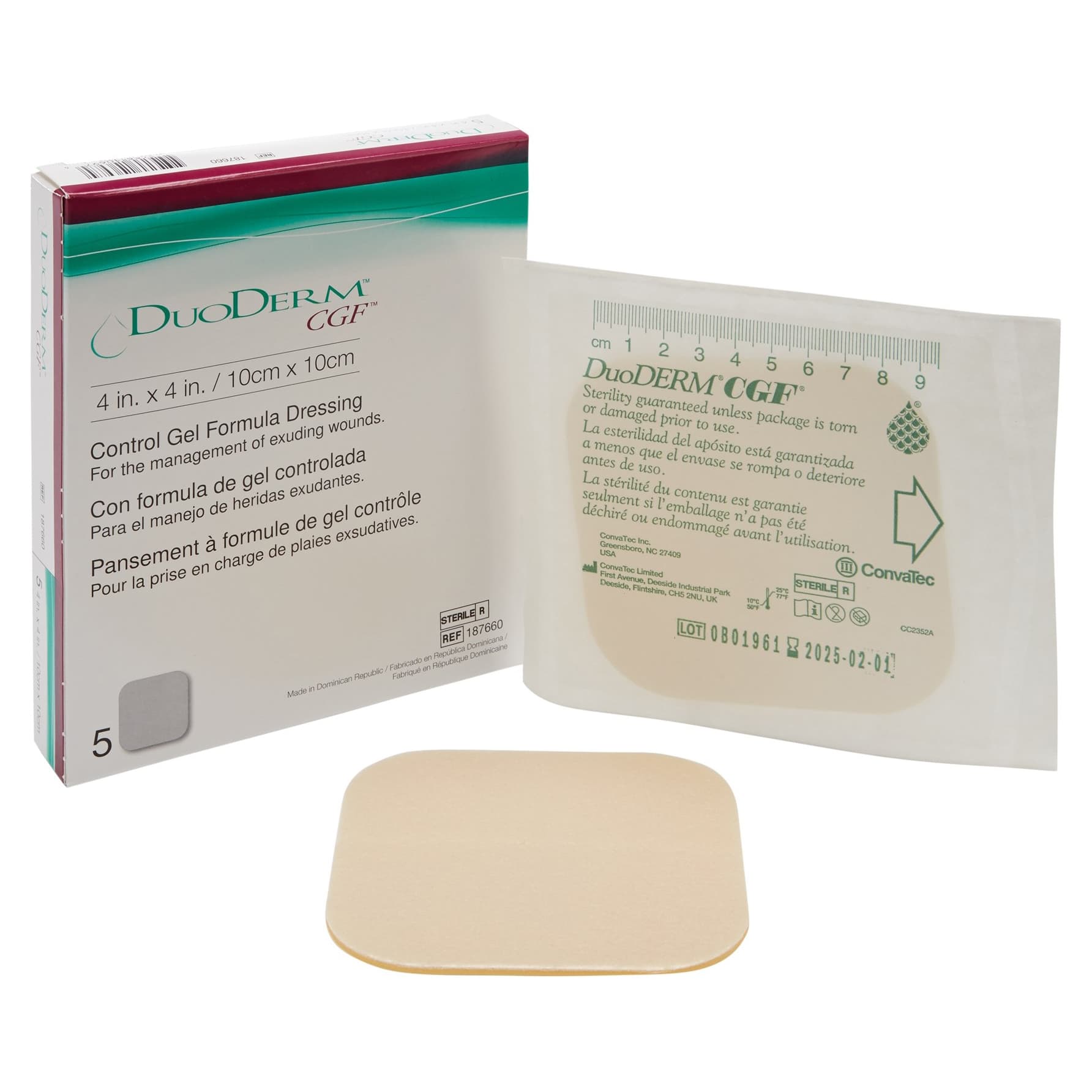 DuoDERM CGF Sterile Hydrocolloid Wound Dressing