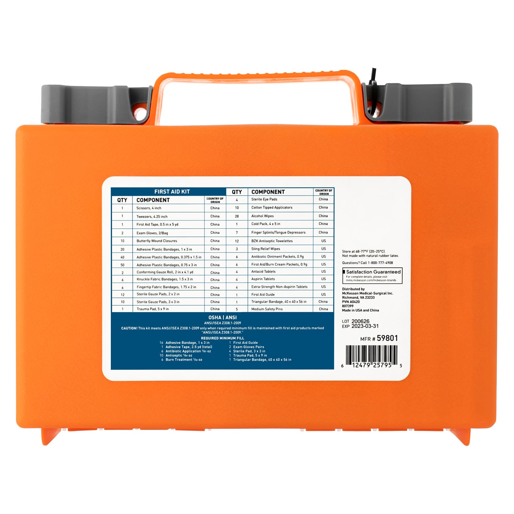 Mckesson First Aid Kit 50 Person Plastic Case - Image 4