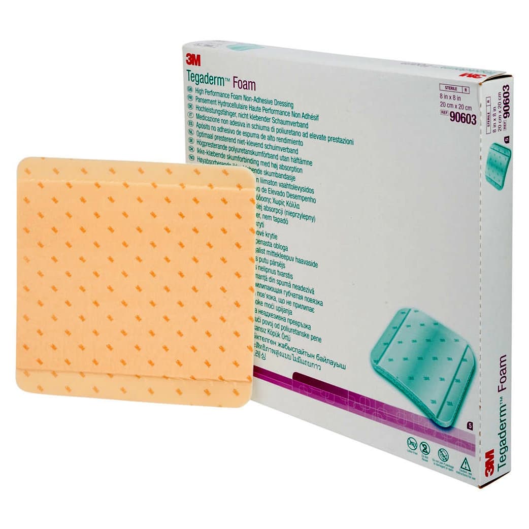 3M Tegaderm Foam Dressing, Non-Adhesive, 8" x 8" - Each - Image 1