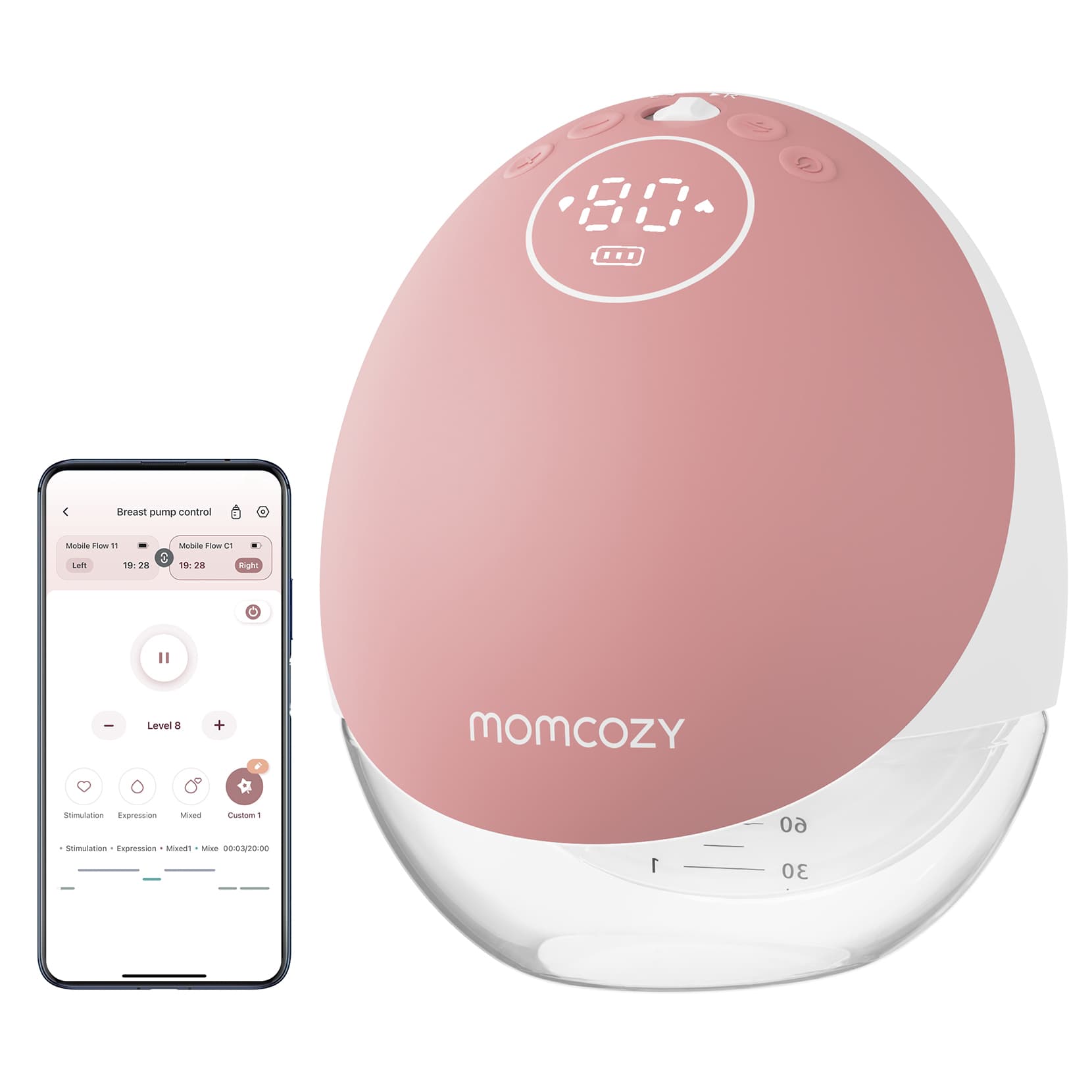 Momcozy M9 Mobile Flow Electric Breast Pump, Hands Free - Each - Image 2